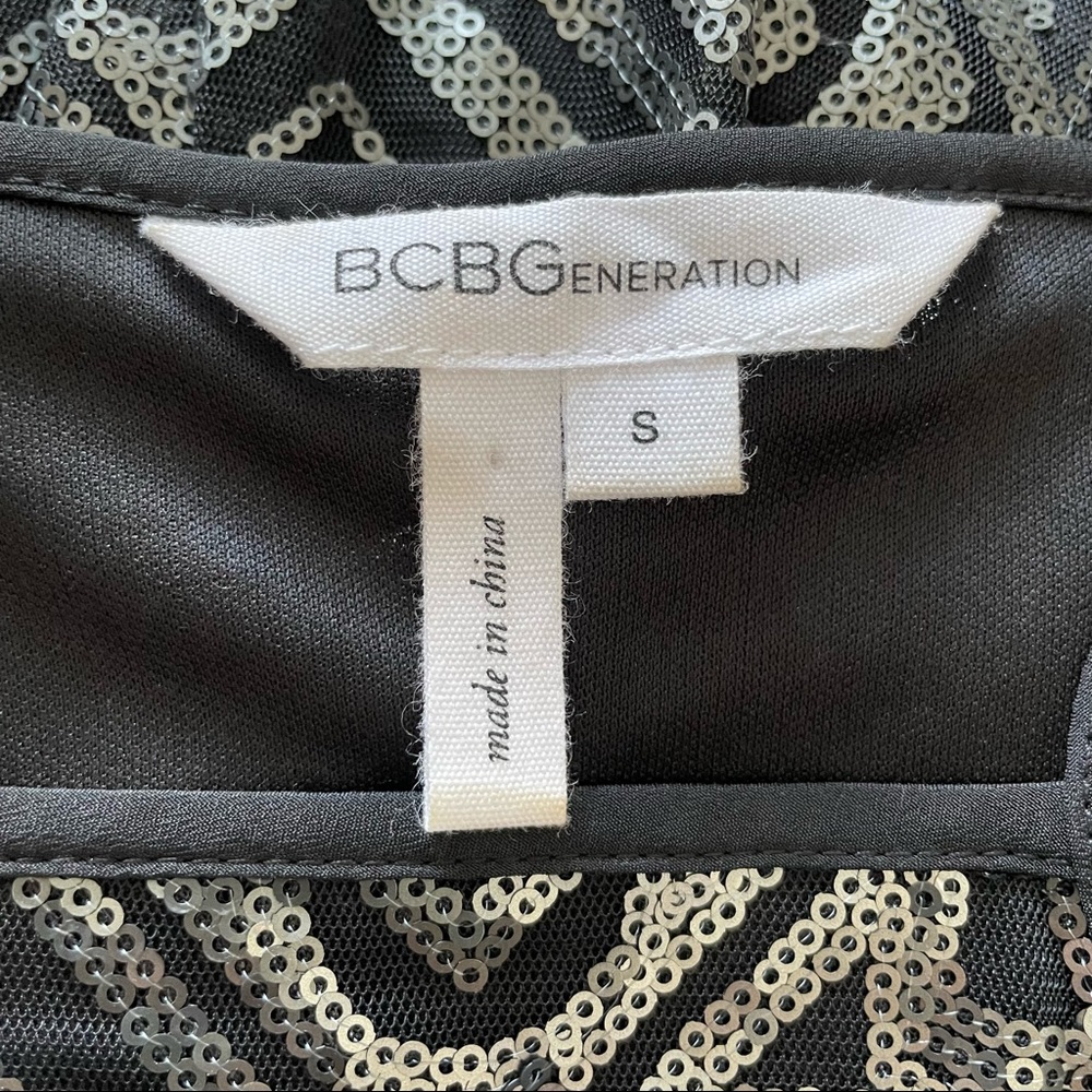 Bcbgeneration Silver Black Sequin Spaghetti Strap… - image 2